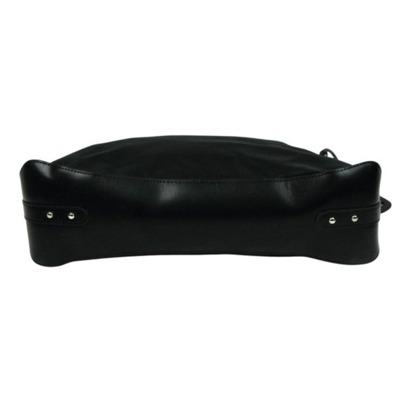 NWT Black Vinyl Tote Bag | Carry-On Black Bag with Silver Hardware - Picture 6 of 10